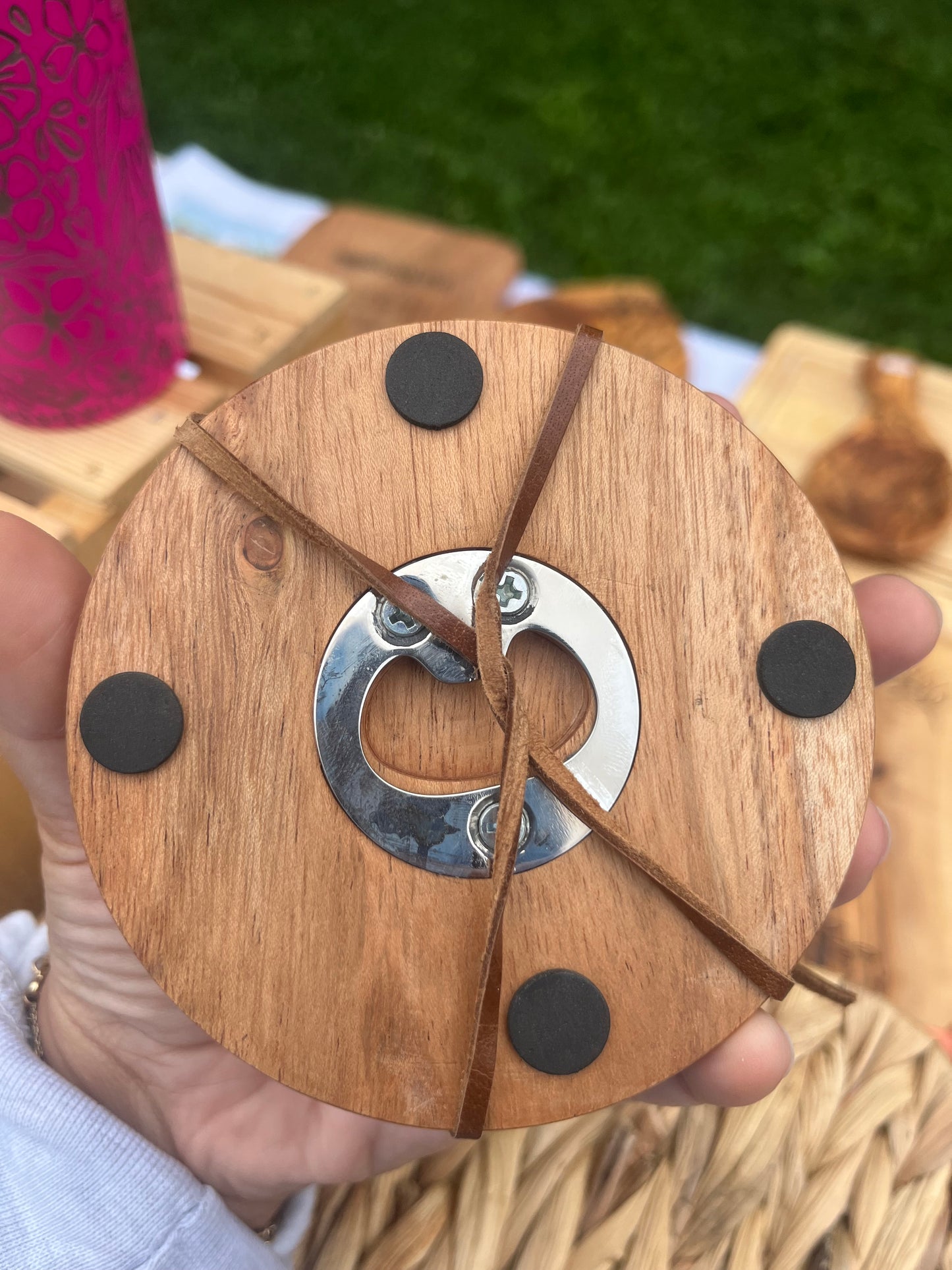 Bottle Opener Leaf Wood Coasters