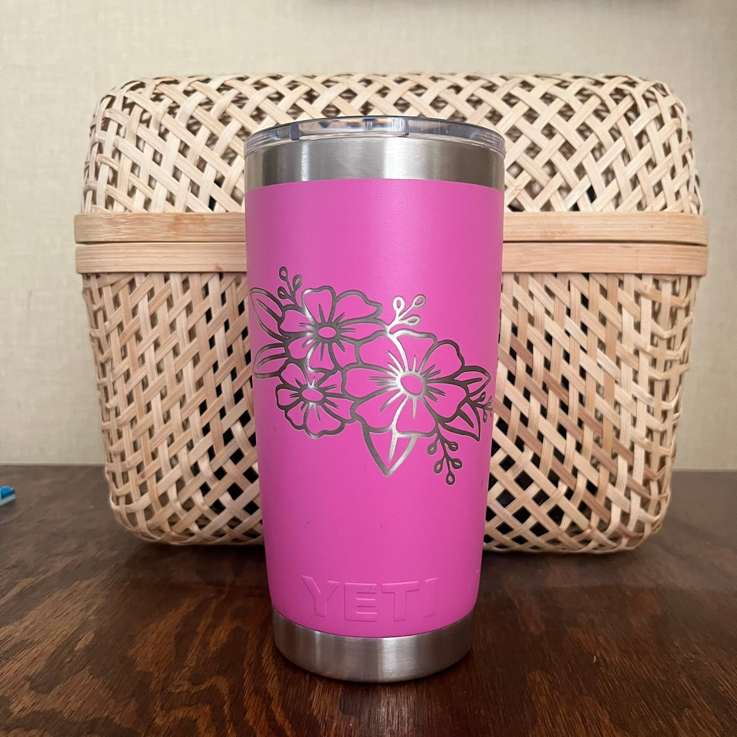 Wildflower Fuschia 20oz. Yeti Rambler Flower Tumbler