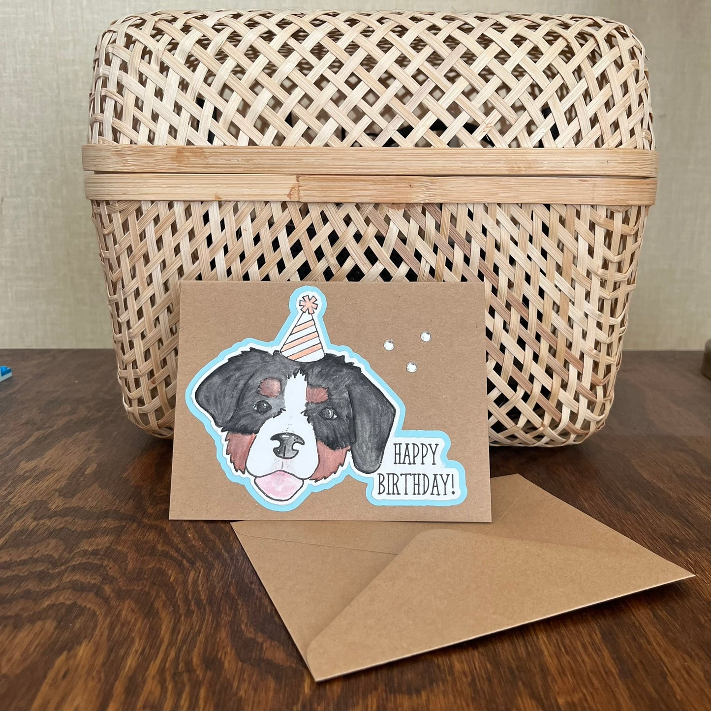 Bernese Mountain Dog Birthday Card