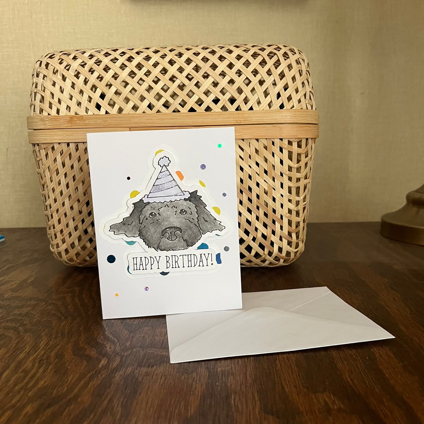 Watercolor Dog Birthday Card