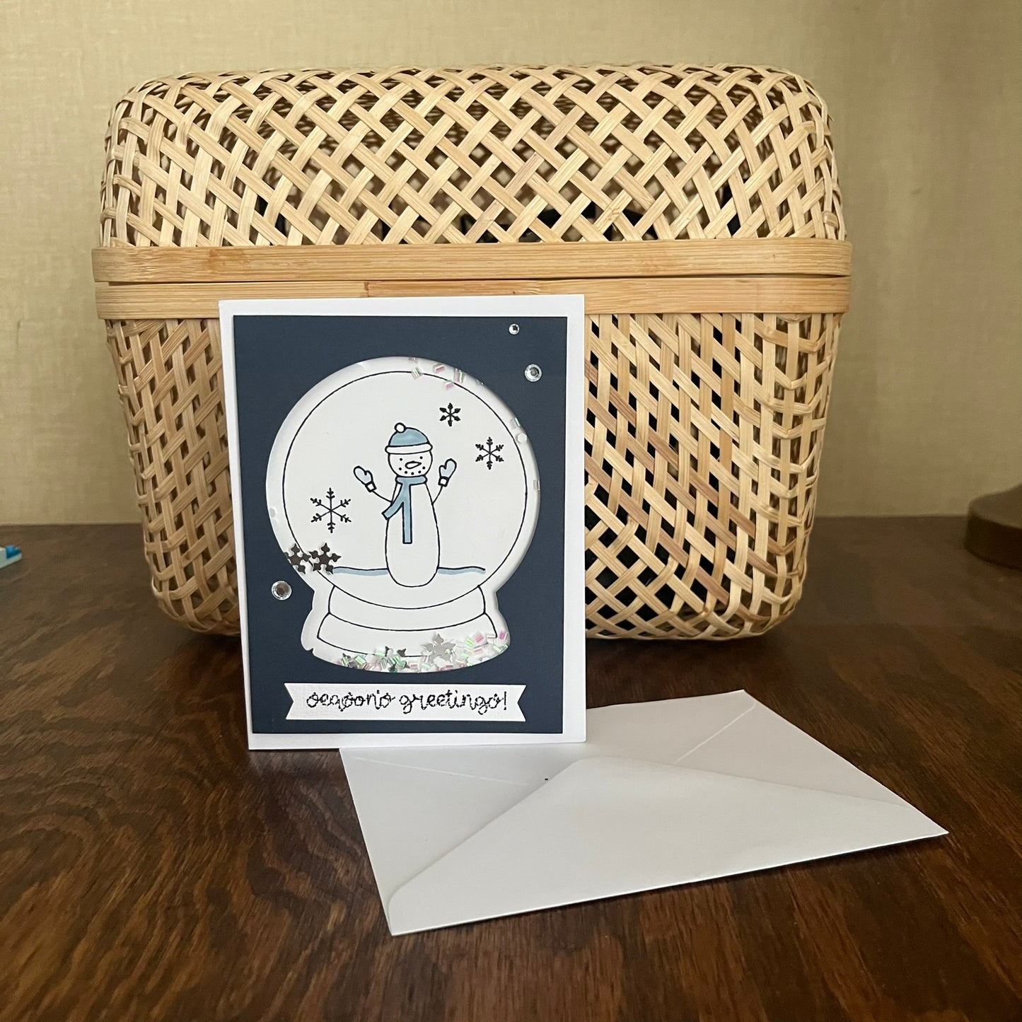 Season's Greetings Snowglobe Card