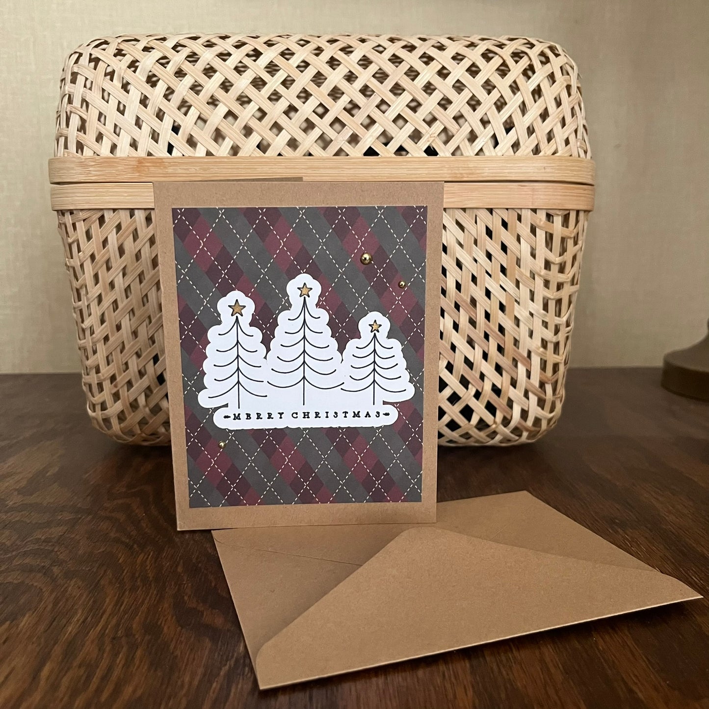 Merry Christmas Three Trees Card