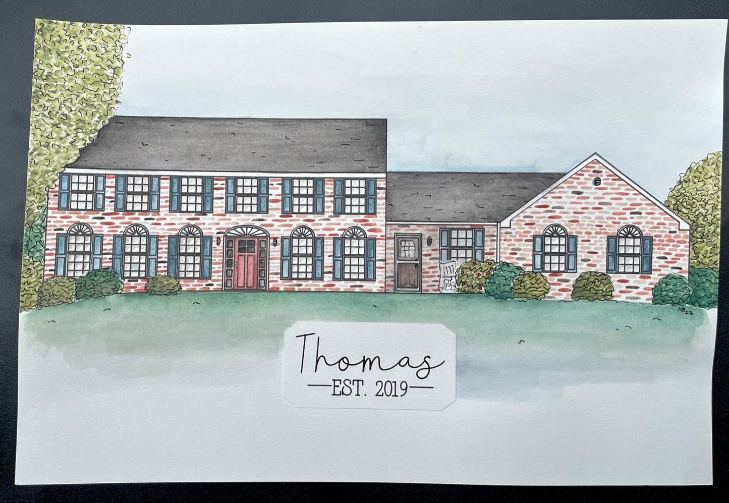 Custom House Watercolor Painting