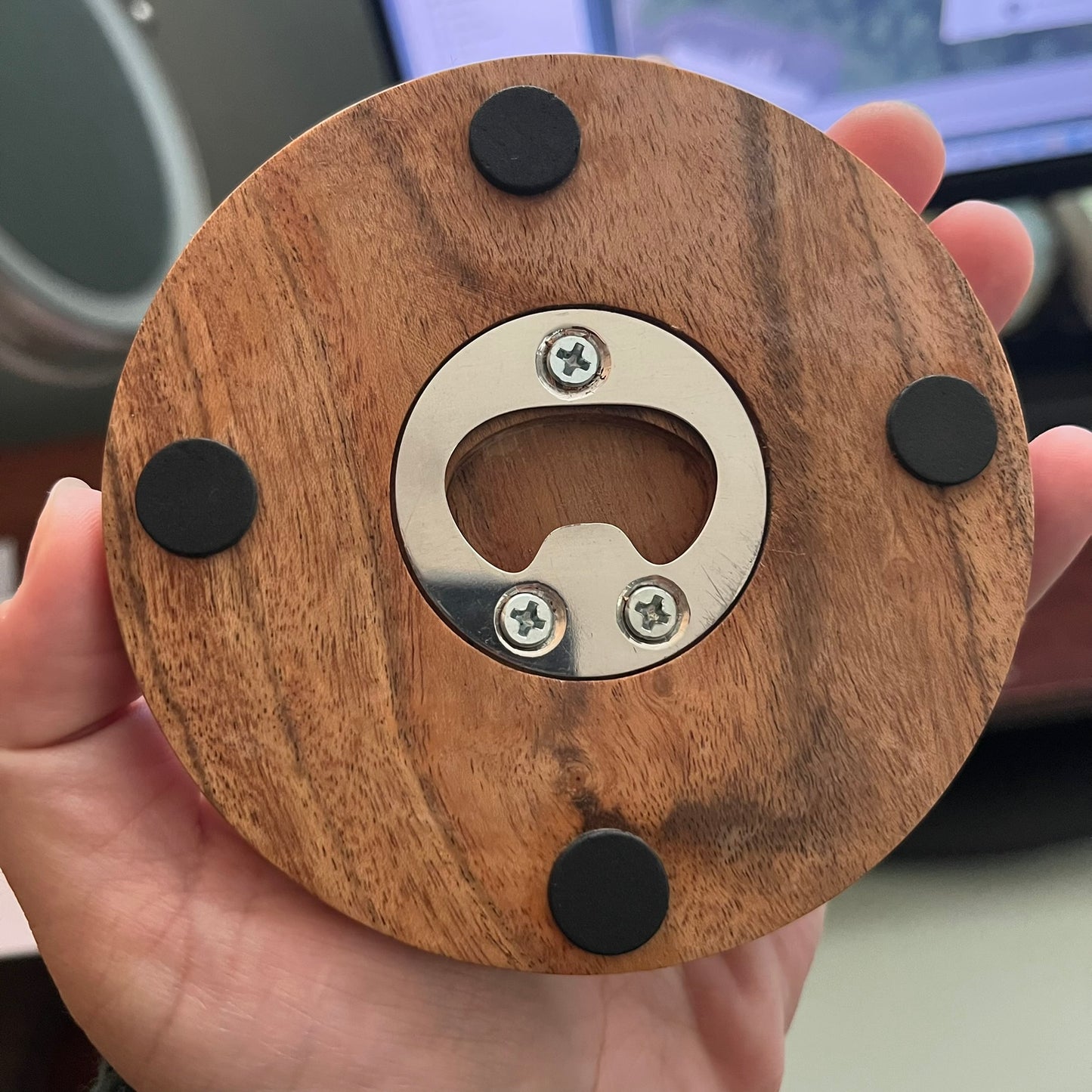 Bottle Opener Flower Wood Coasters