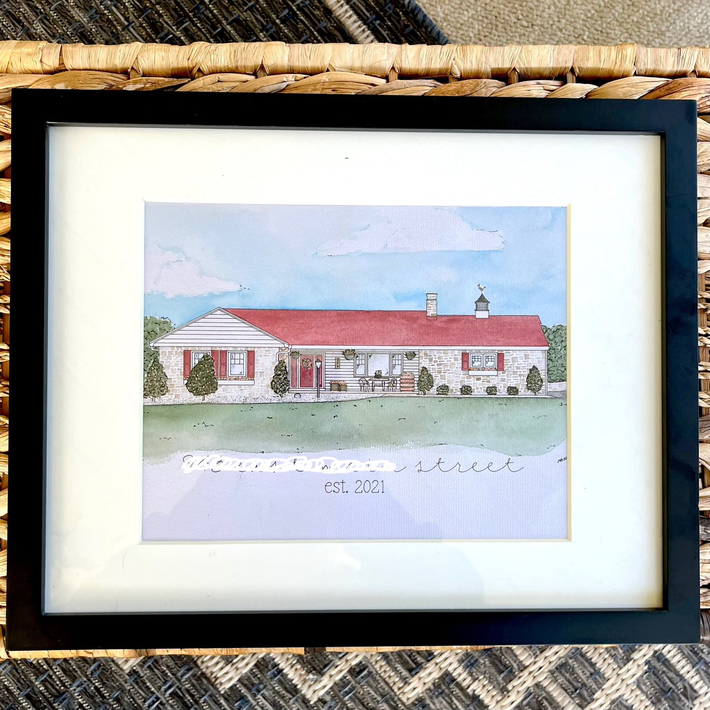 Custom House Watercolor Painting
