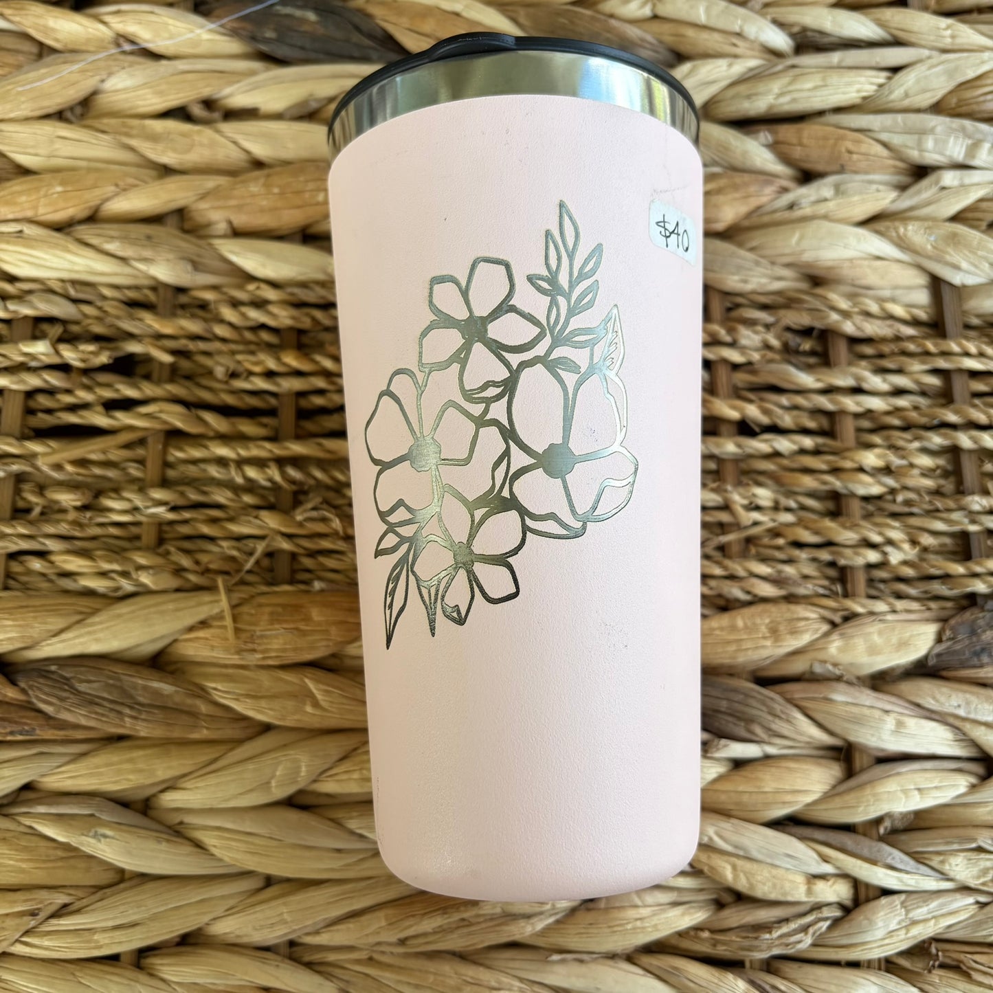 Flower Engraved Hydroflask Tumbler