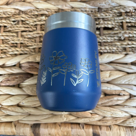 Flower Engraved Stanley Tumbler