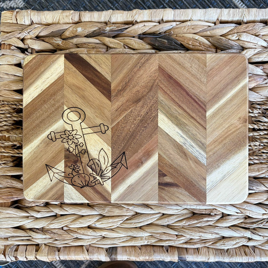 Anchor Chevron Charcuterie Board