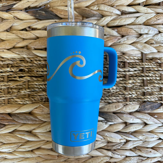 Wave Engraved Yeti Tumbler