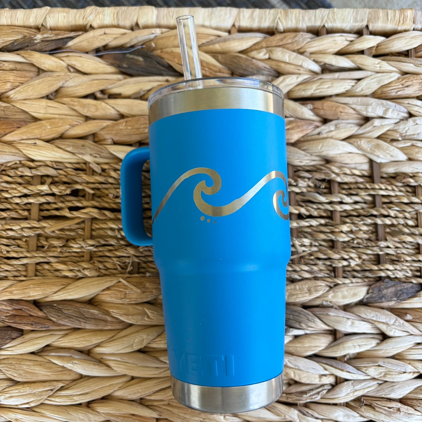 Wave Engraved Yeti Tumbler