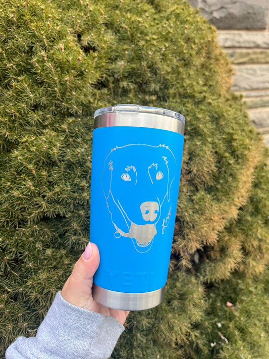 Custom Pet Design on 20oz Yeti Tumbler