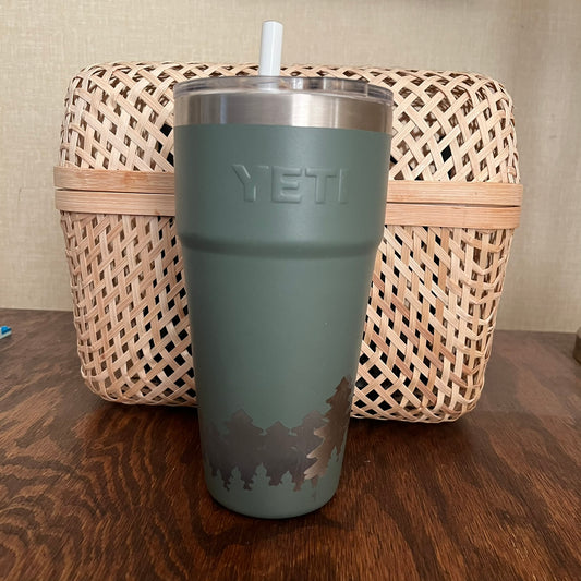 Olive Green 26oz. Yeti Rambler Tumbler with Straw Lid