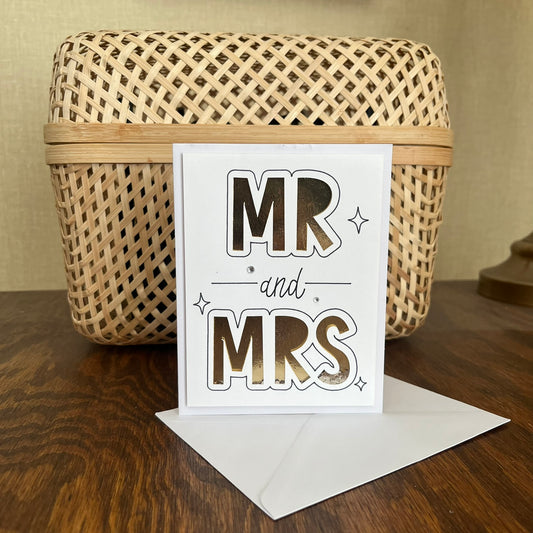 Mr and Mrs Wedding Shaker Card