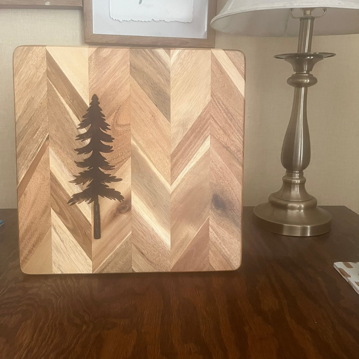 Pine Tree Chevron Charcuterie Board