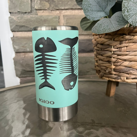 Igloo Turquoise Fish Slim 12oz. Can Koozie