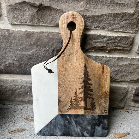 Pine Tree Marble Charcuterie Board