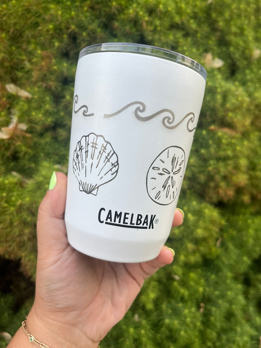 White 12oz. CamelBak Full Seashell and Waves Tumbler