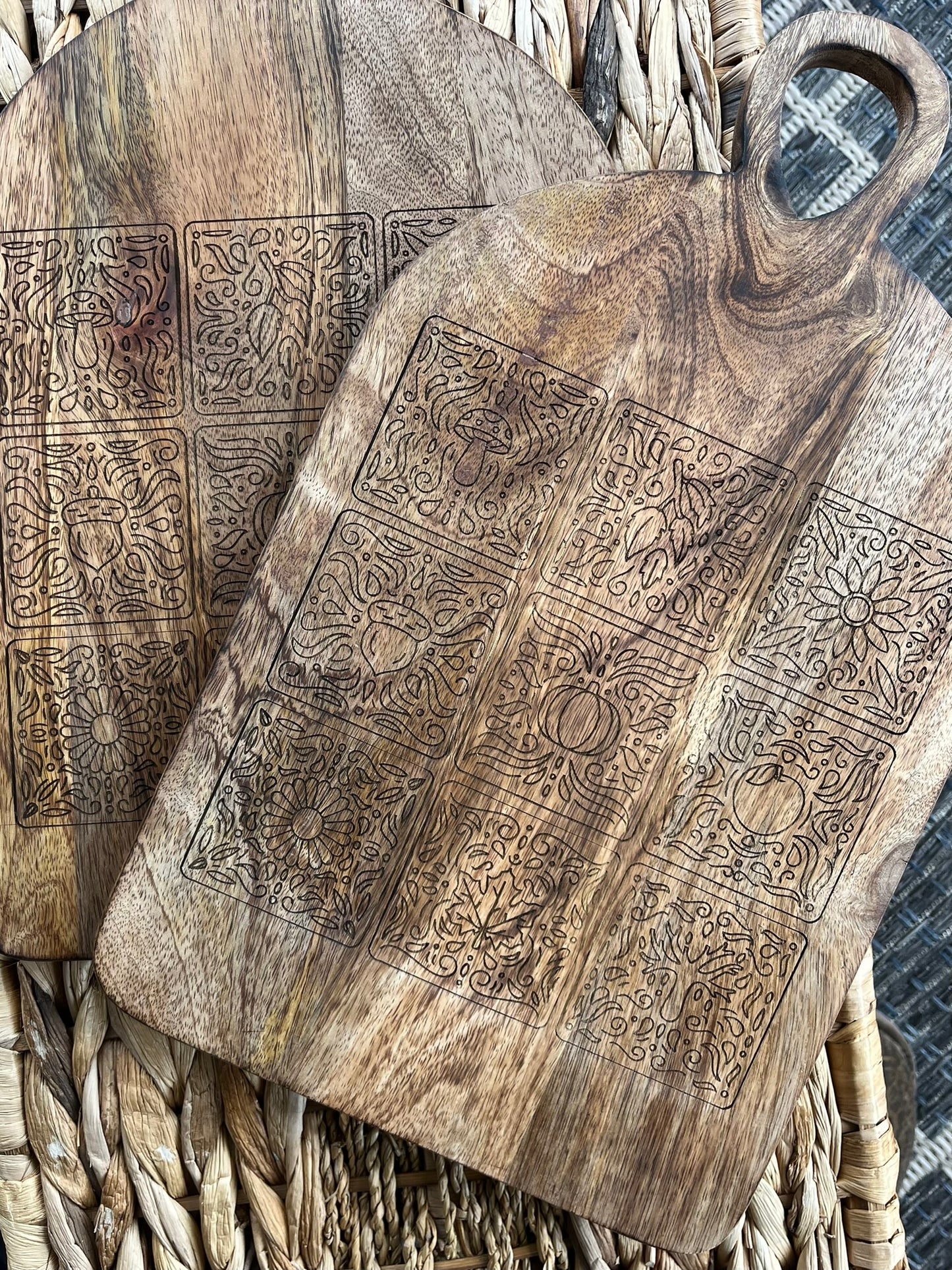 Fall Mosaic Engraved Charcuterie Board