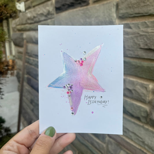 Embellished Star Birthday Card