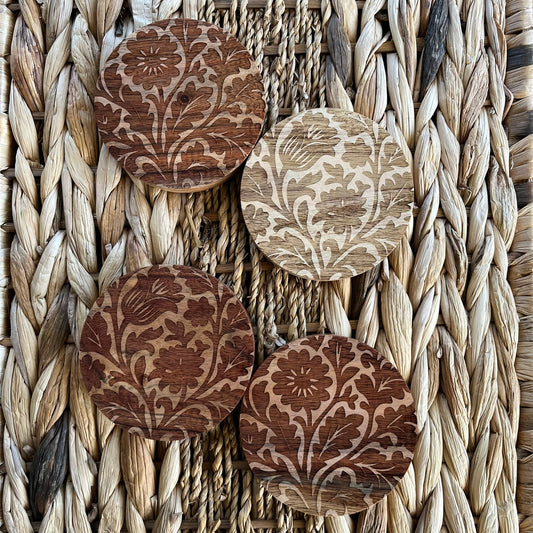 Bottle Opener Flower Wood Coasters